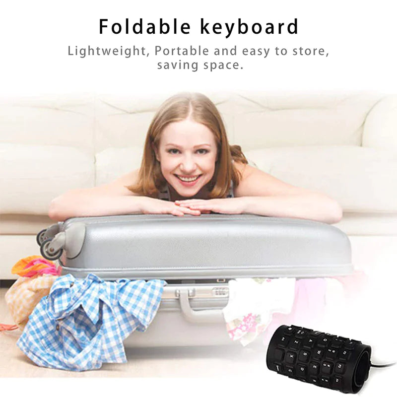 Waterproof Silicone Keyboard Foldable Flexible USB Dustproof DirtProof Full Size