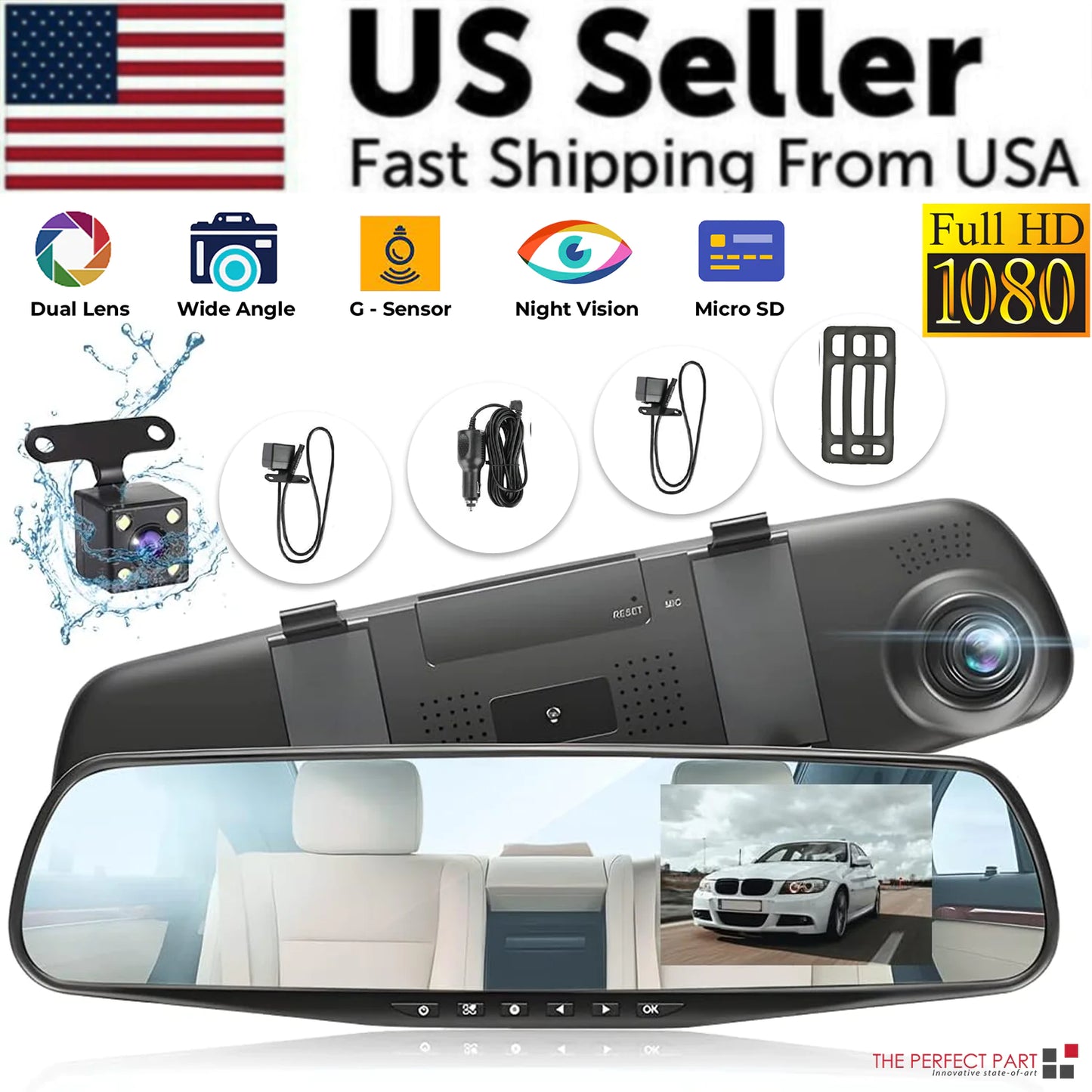 Dual Dash Cam Car DVR HD 1080P