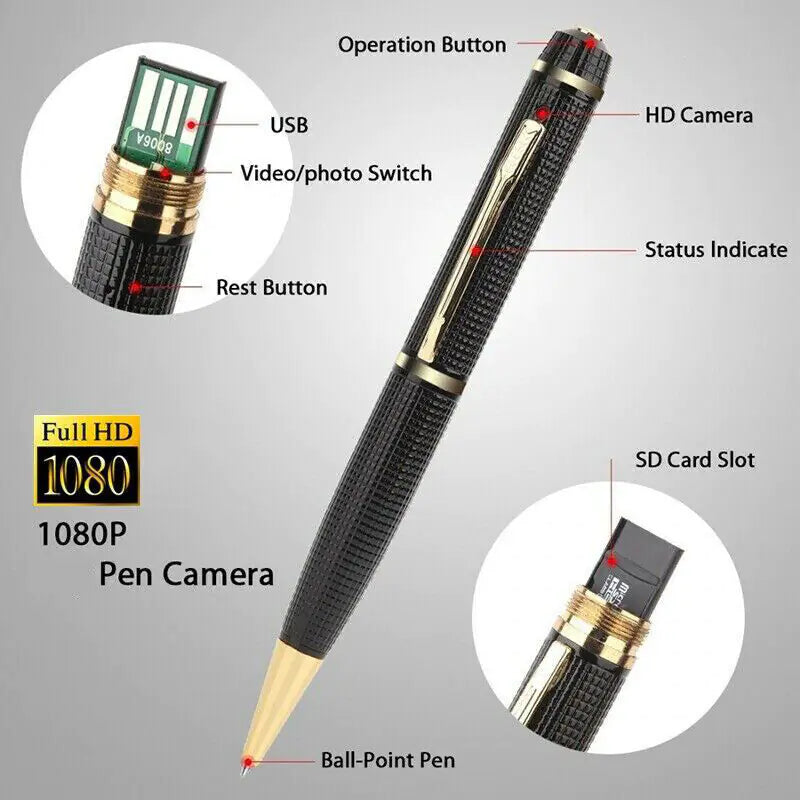 Cam Pocket Pen Camera HD 1080P Mini Body Video Recorde